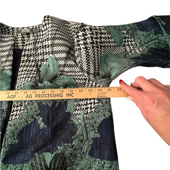 Eva Franco Floral Brocade Jacket 8 Houndstooth & Botanical Print Statement Piece - Picture 6 of 12
